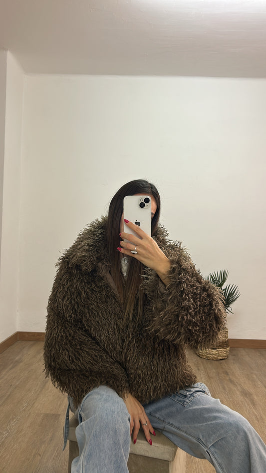Pelliccia thea marrone